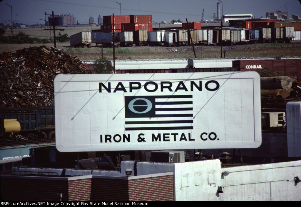 Closeup of the Naporano Iron & Metal sign